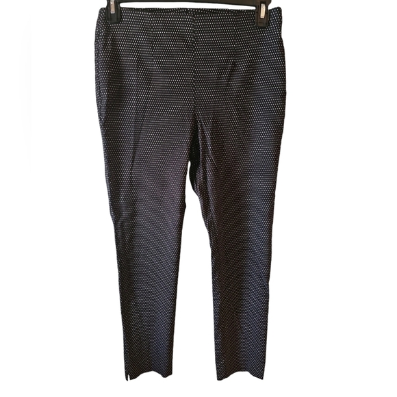 Chicos 0 So Slimming black white polka dot pull on ankle pants sz 4/6 SM WP285 - Picture 3 of 6